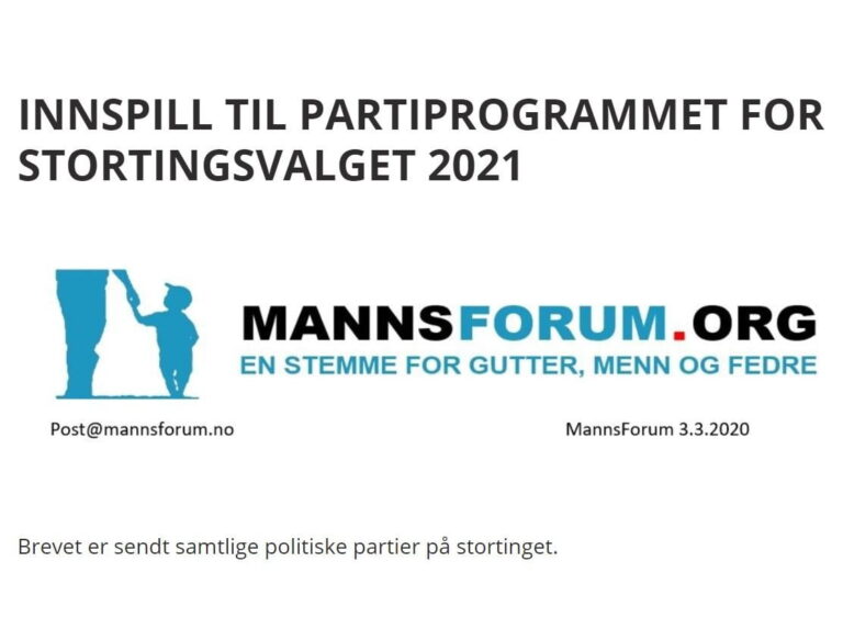 INNSPILL TIL PARTIPROGRAMMET FOR STORTINGSVALGET 2021