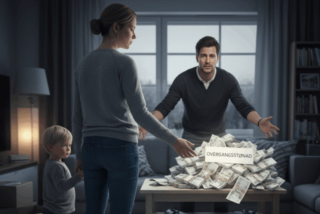 Overgangsstønaden er et av de mest omtalte økonomiske insentivene for skjevdeling av botid etter samlivsbrudd. Bilde: MannsForum