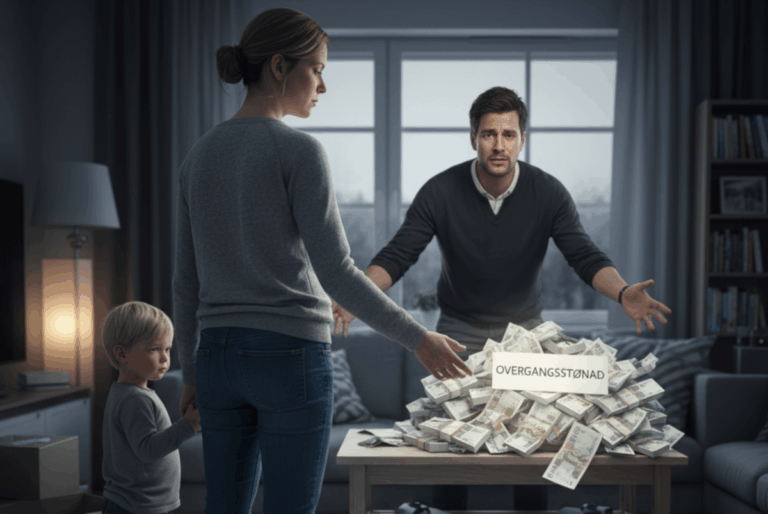 Overgangsstønaden er et av de mest omtalte økonomiske insentivene for skjevdeling av botid etter samlivsbrudd. Bilde: MannsForum