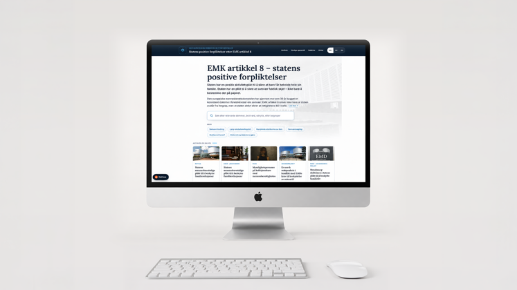 MannsForum lanserer Artikkel8.no – et gratis digitalt verktøy som gjør EMD-praksis om statens positive forpliktelser etter EMK artikkel 8 lettere tilgjengelig for jurister, fagfolk og berørte foreldre.