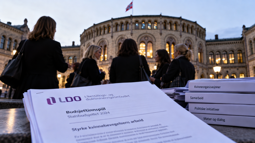 DEMOKRATISK ASYMMETRI: LDO har dokumentert særskilte samarbeidsarenaer med kvinneorganisasjoner, felles politiske initiativer og gjentatt støtte til kvinnebevegelsens finansiering. Tilsvarende samlet samarbeid med mannsorganisasjoner er ikke dokumentert i de undersøkte kildene. Generativt illustrasjonsbilde.